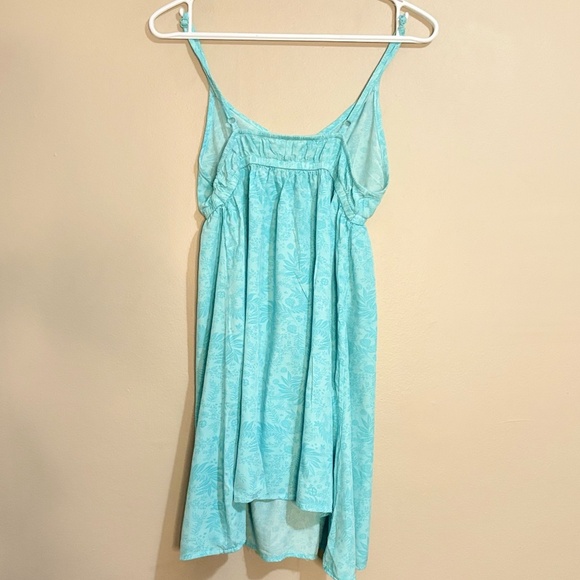 La Vie En Rose Floral Aqua Print Spaghetti Strap Nighty Slip Chamise - Picture 7 of 11